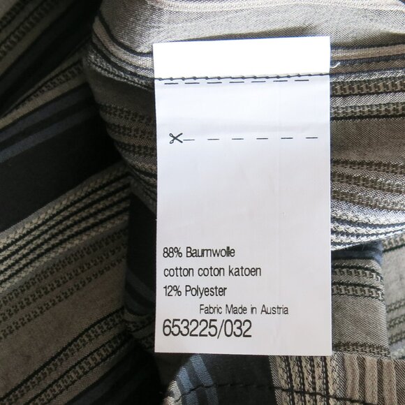 Signum Cotton Blend Multi Color Stripe Button Down Long Sleeve Shirt Size Large - Picture 9 of 9